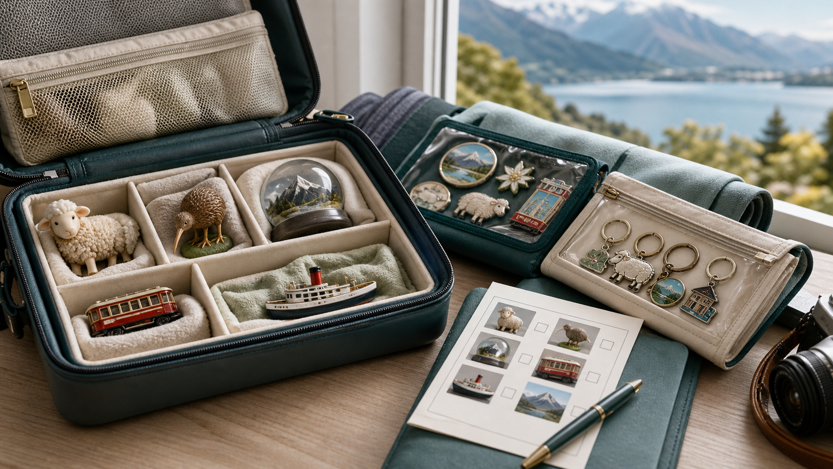 Fragile souvenirs and collectibles in hard-shell protective cases